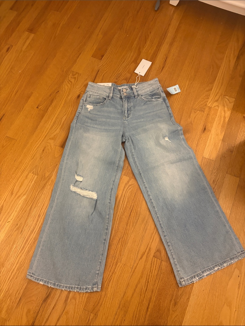 NWT Vervet Blue Light Blue Wide-Leg High Rise Distressed Women’s Jeans